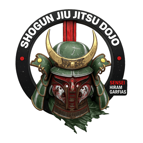 Logotipo institucional del dojo Shogun Jiu Jitsu en Querétaro con estilo samurái.